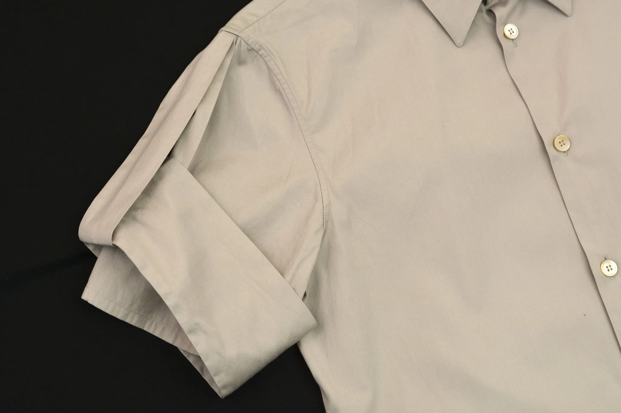 2004 Slim Short-Sleeve Shirt with Abstract Military Detail