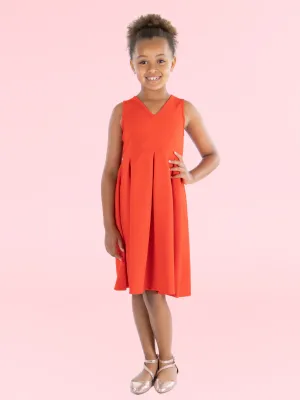 24seven Comfort Apparel Girls Sleeveless Pleated Party Dress