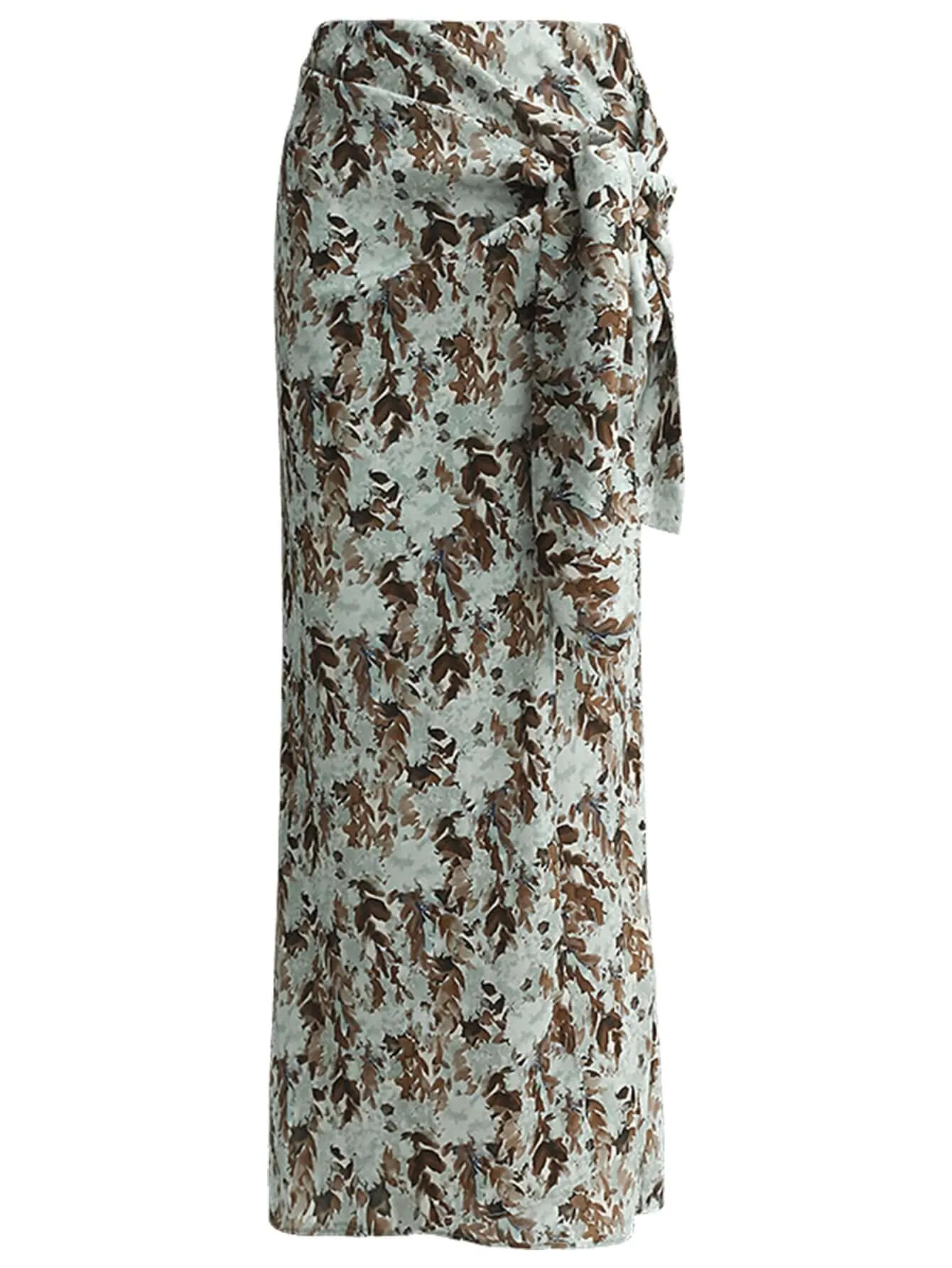 Aesthetic Side Twist Grassland Wrap Skirt