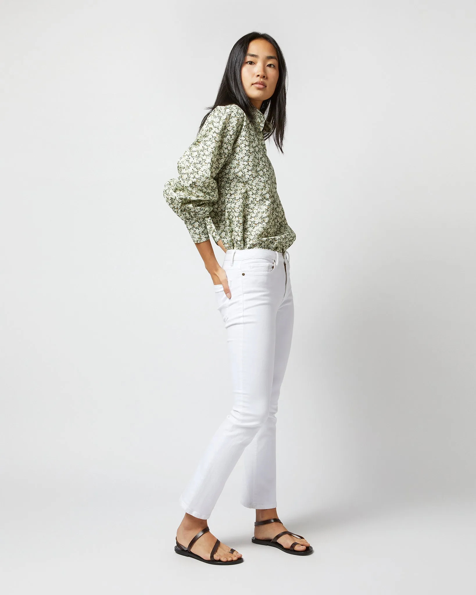 Anaya Popover Shirt in Olive Eliasson Liberty Fabric