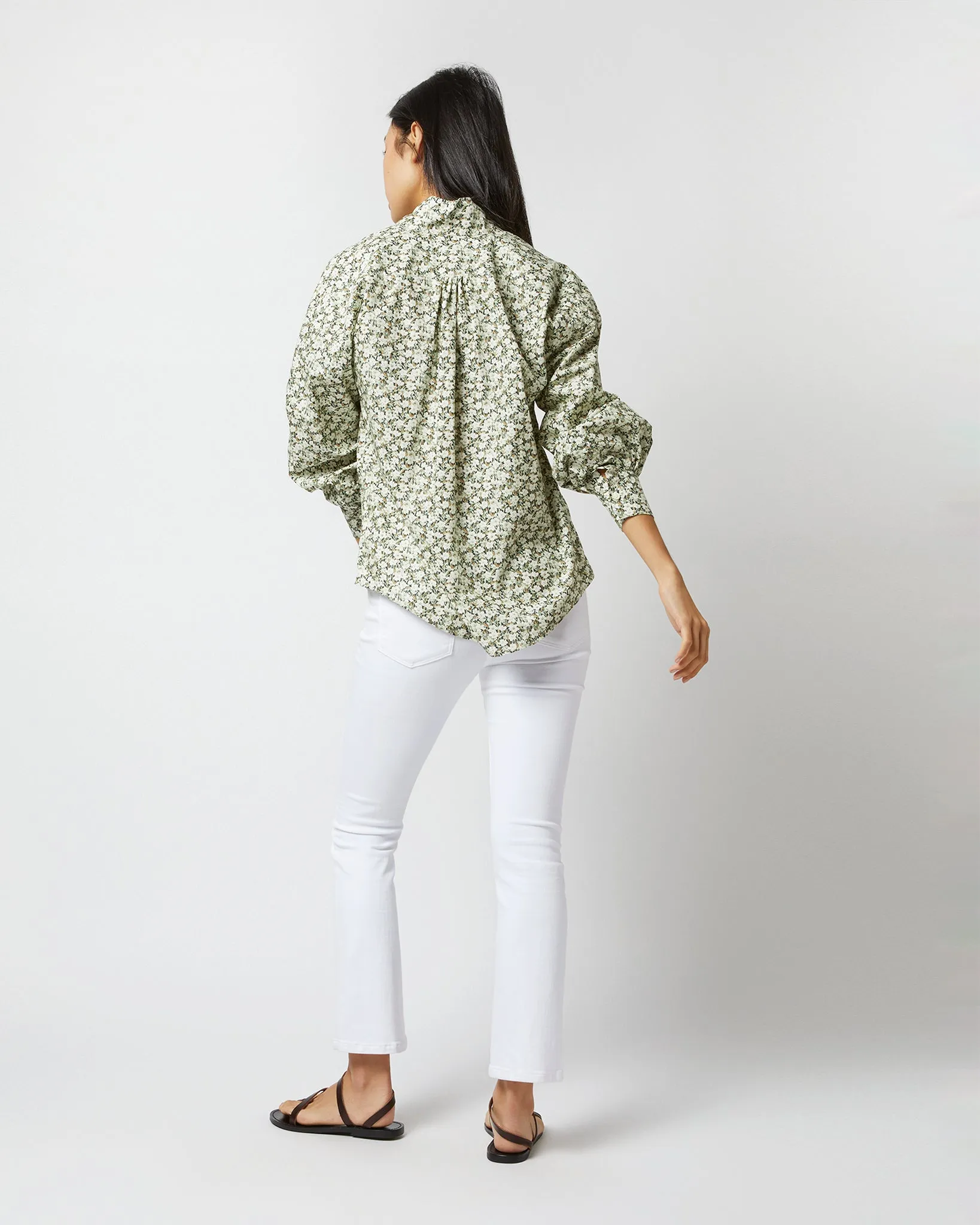 Anaya Popover Shirt in Olive Eliasson Liberty Fabric