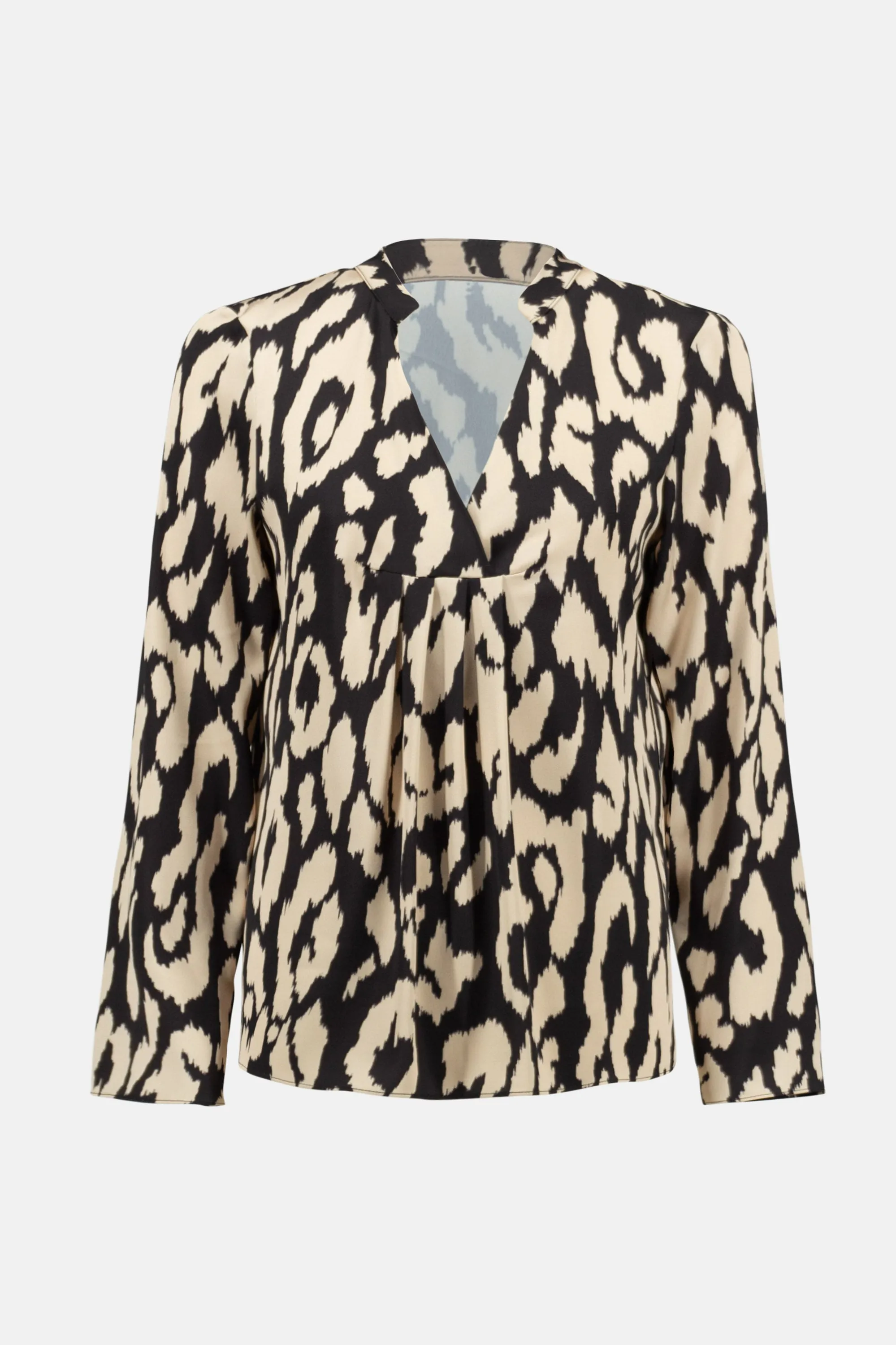 Animal Print Flared Satin Top