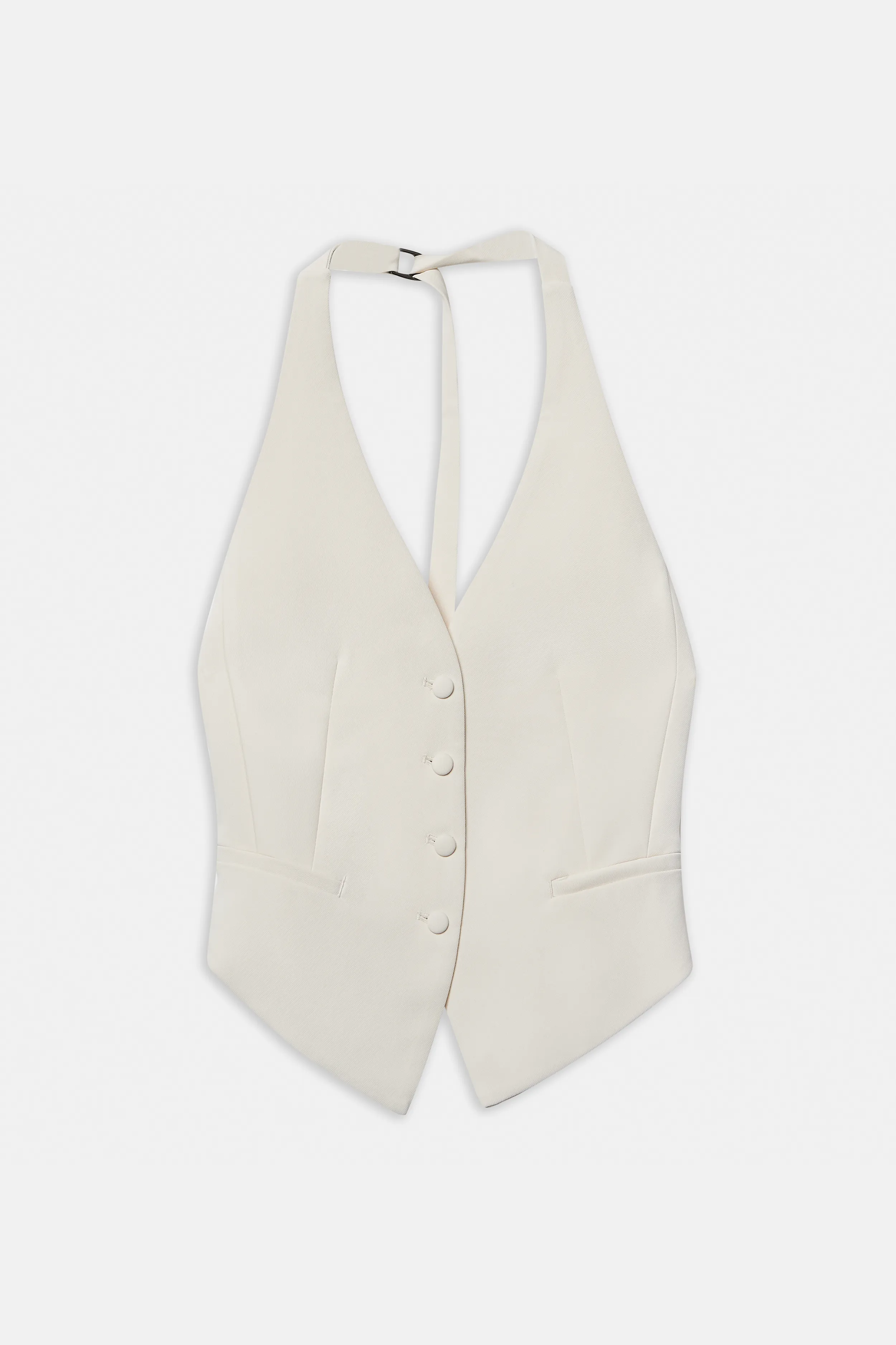 Backless Halter Waistcoat - Cream