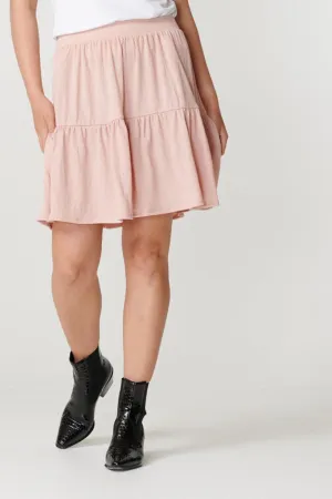 Basic soft mini skirt - Misty rose