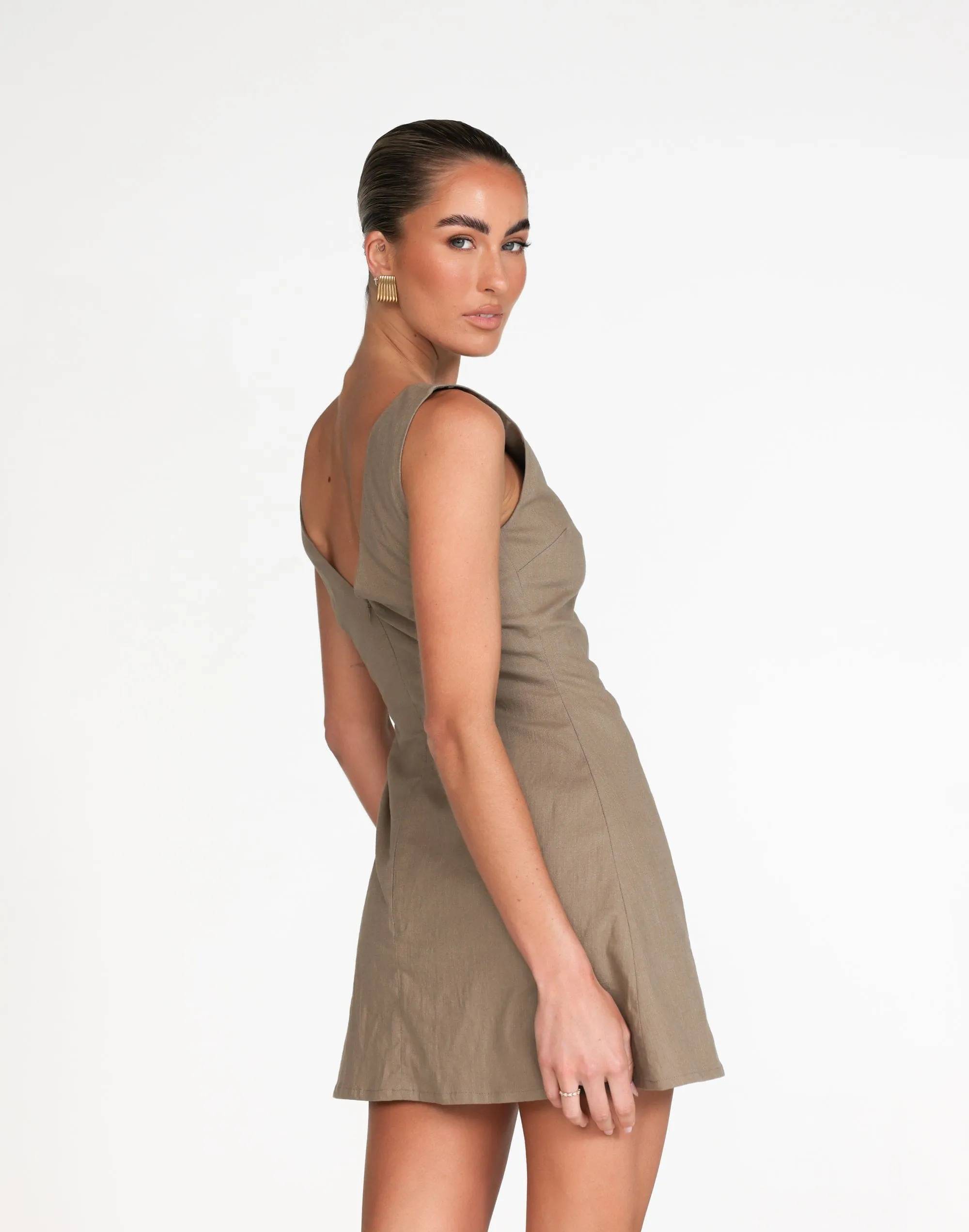 Basira Mini Dress (Mushroom)