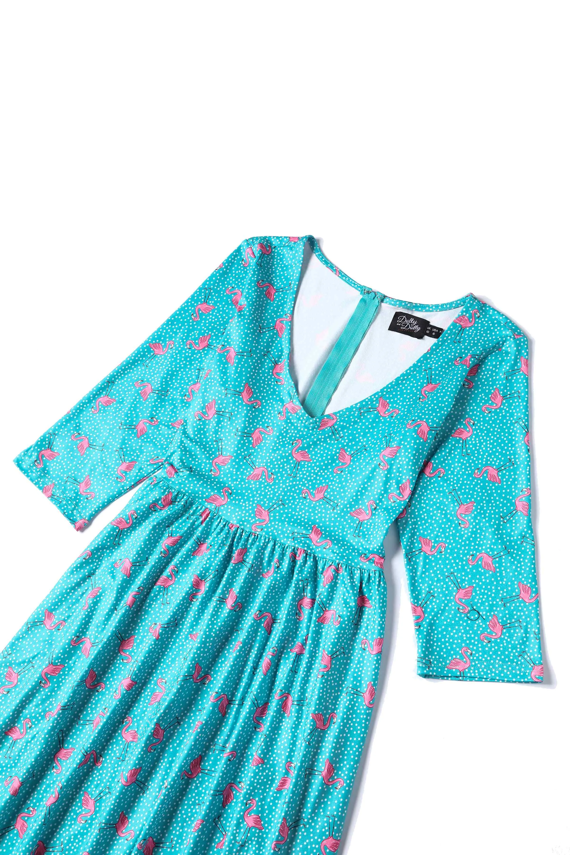 Billie Blue Flamingo Long Sleeved Dress