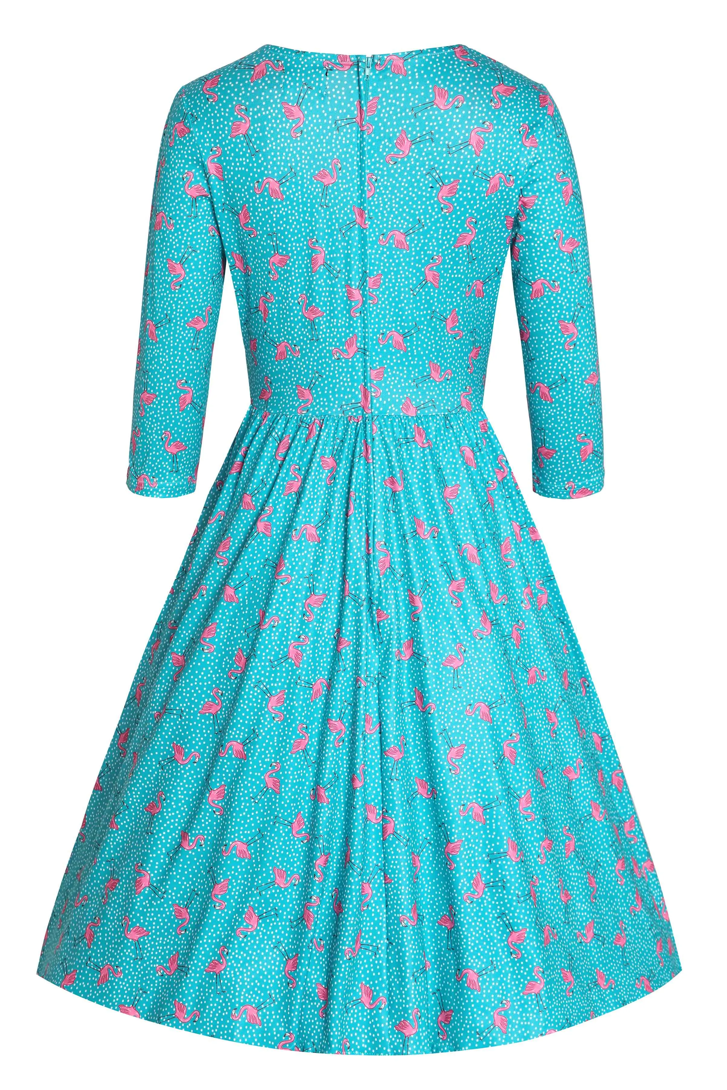 Billie Blue Flamingo Long Sleeved Dress