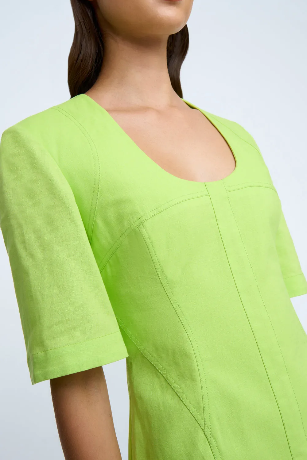 Bora Box Sleeve Mini Dress | Final Sale - Sunny Lime