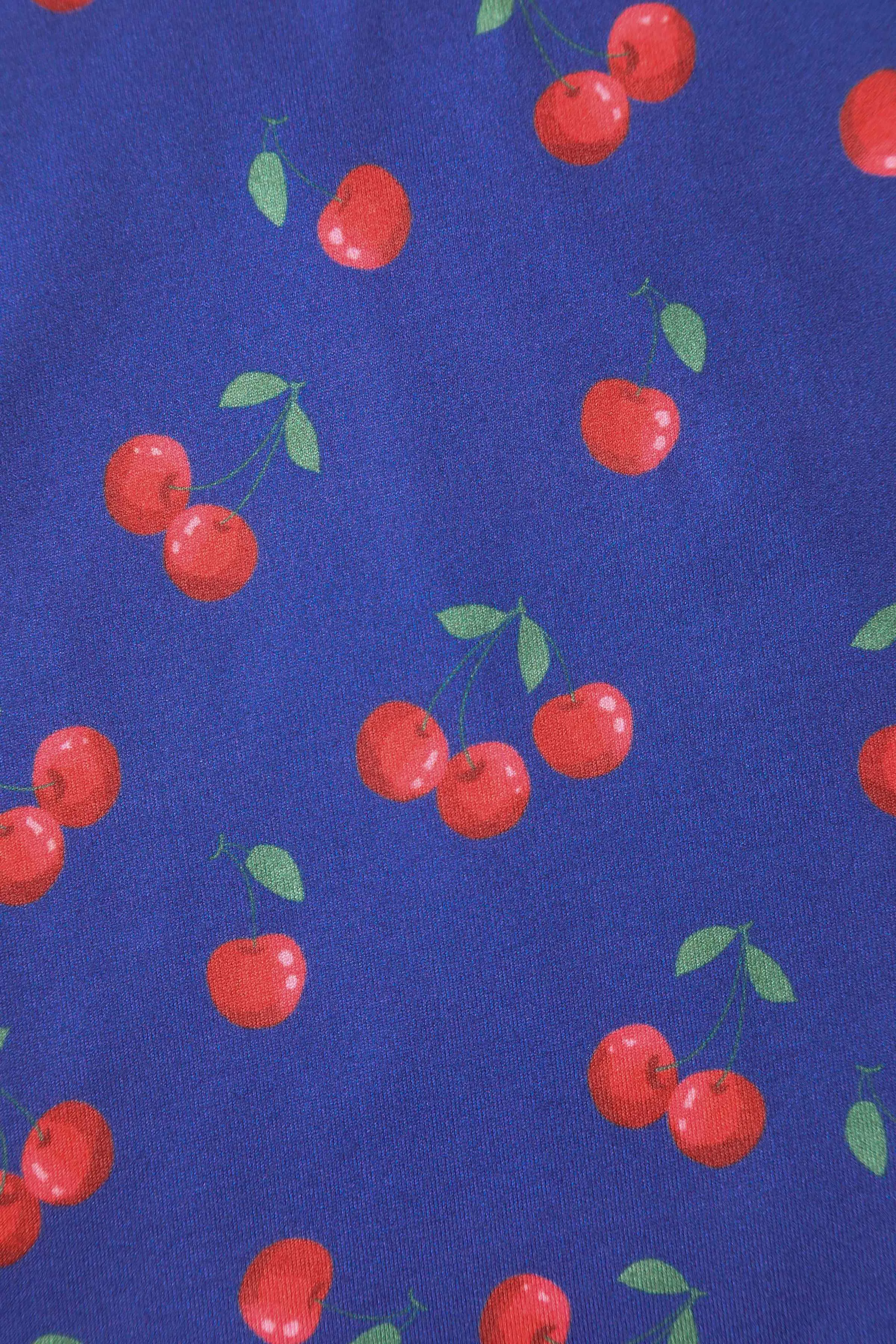 Brenda Blue Cherry Flared Dress