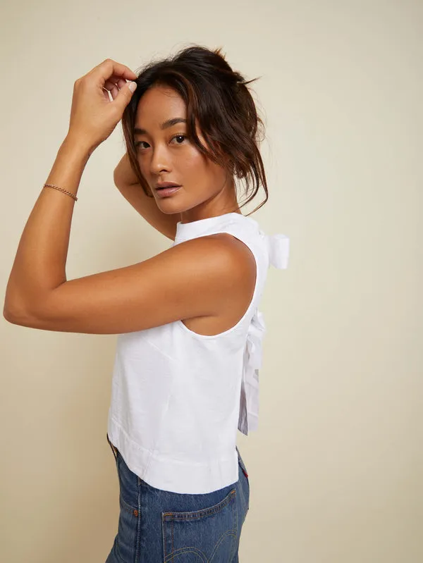 Britt Tie Back Tank ~ Optic White