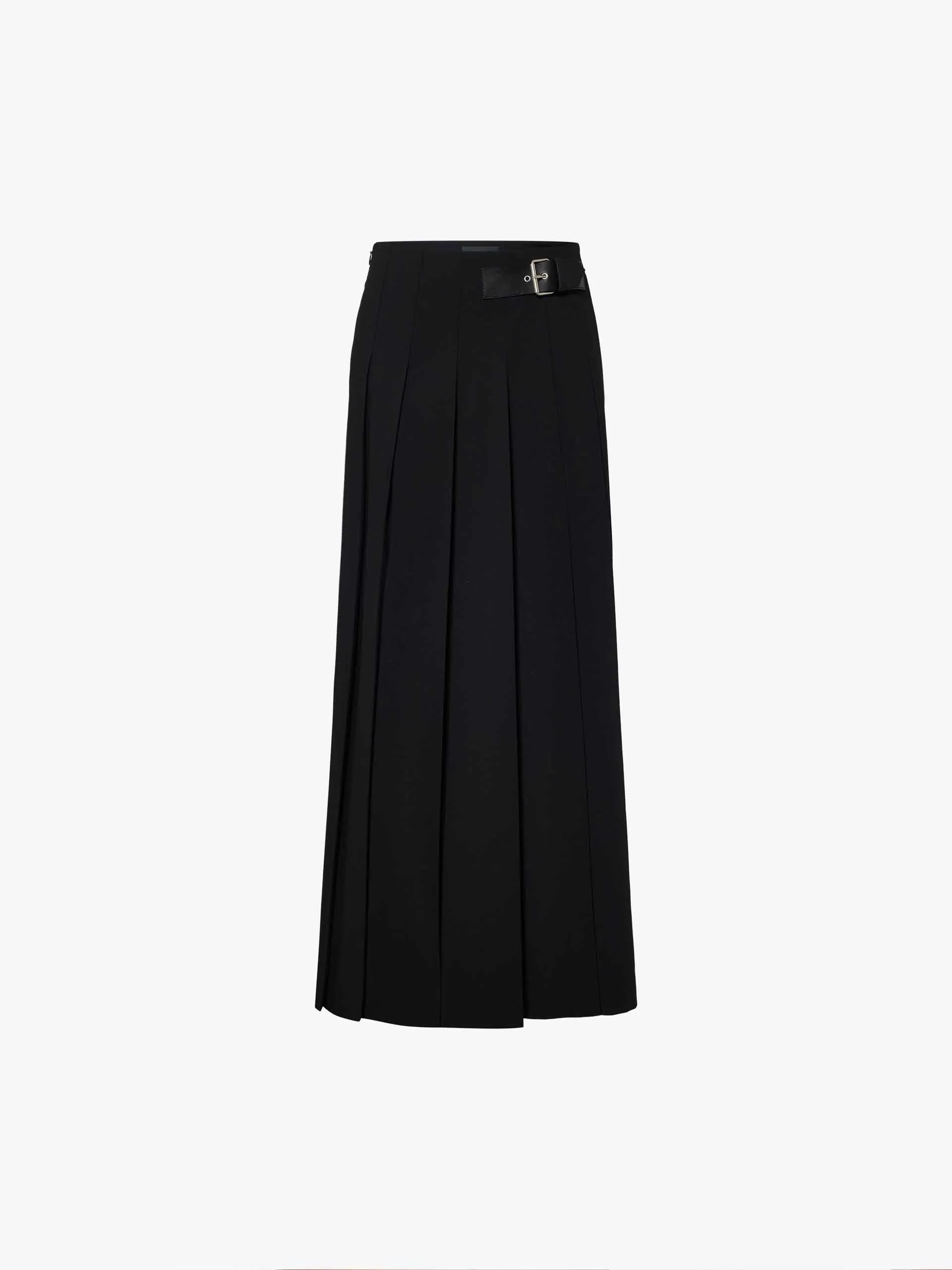 Buckle Detail Pleated Skirt