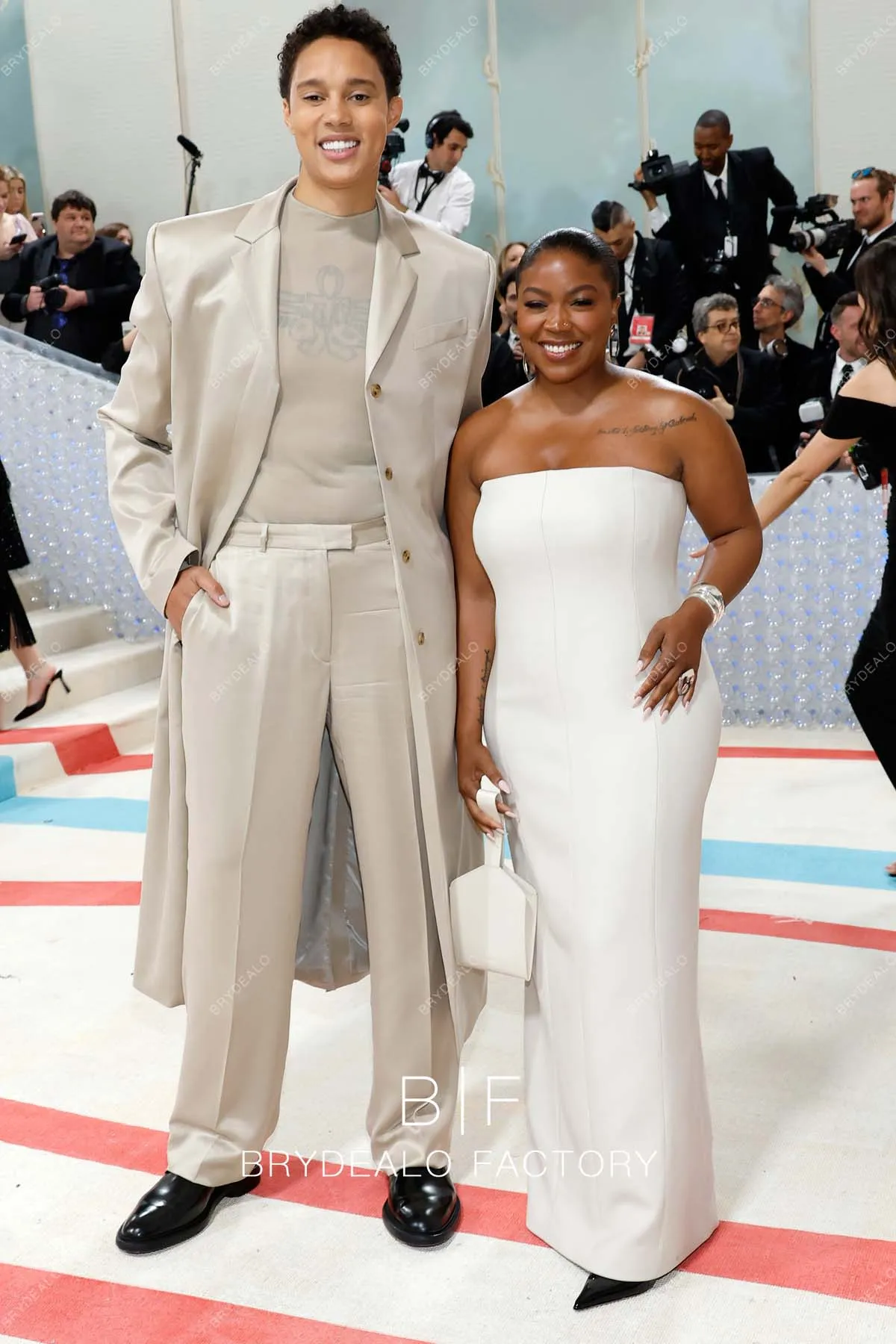 Cherelle Griner 2023 Met Gala Ivory Floor Length Elegant Strapless Dress