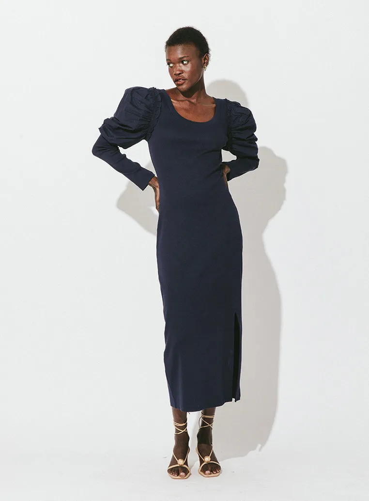 Cleobella Sandra Midi Dress in Navy