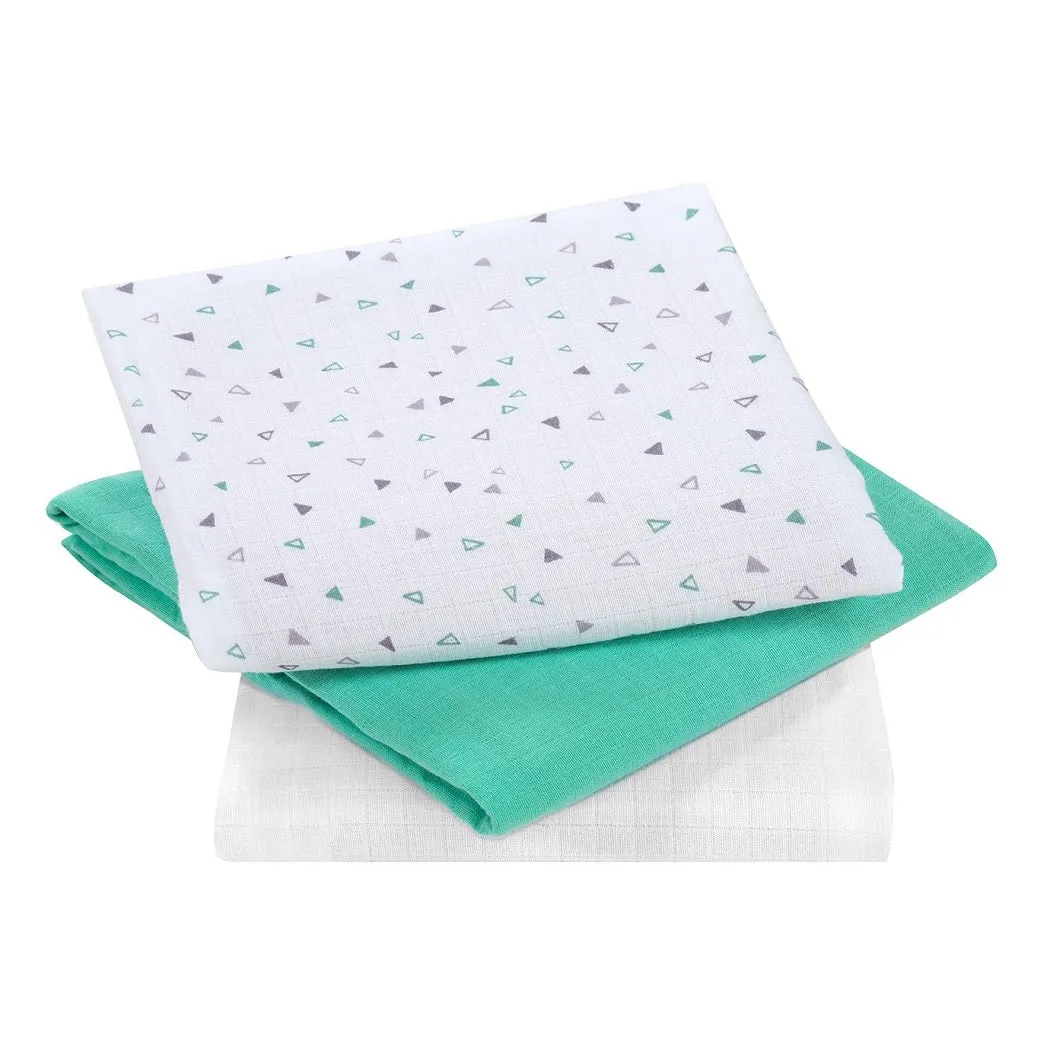 ClevaMama Muslin Cloth Set - Bamboo & Cotton (Grey/Mint)