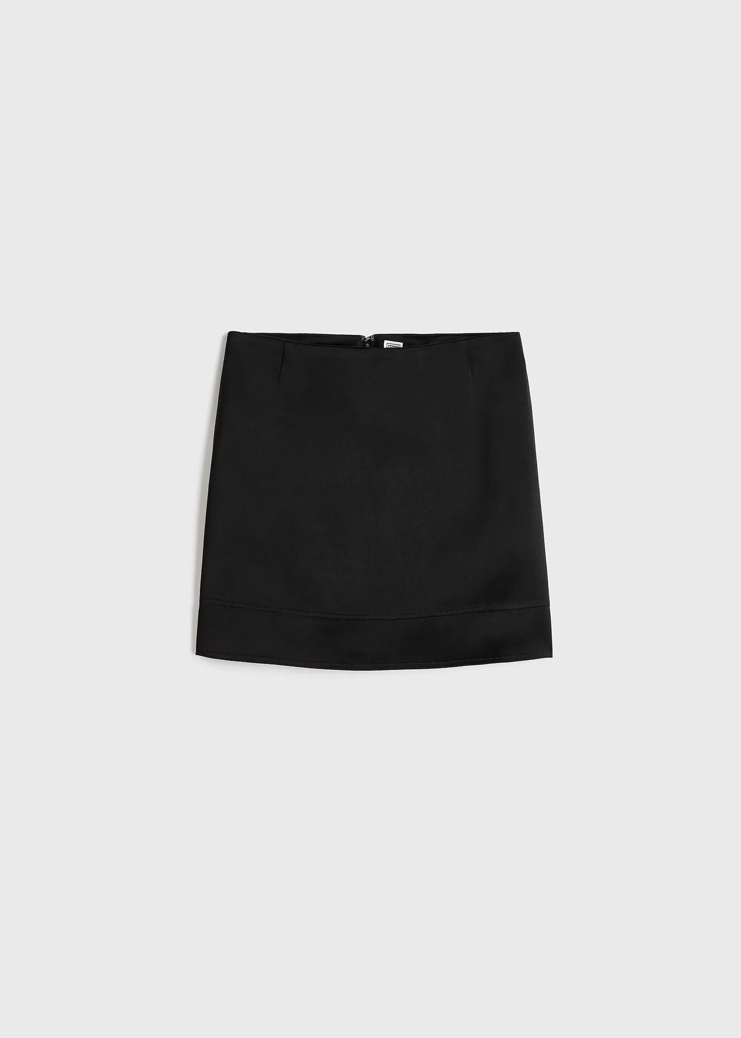 Contrast satin mini skirt black