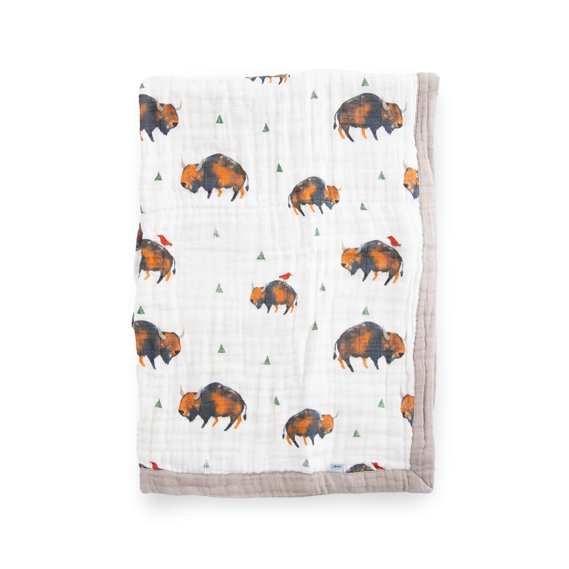 Cotton Muslin Baby Quilt - Bison