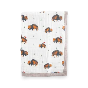 Cotton Muslin Baby Quilt - Bison