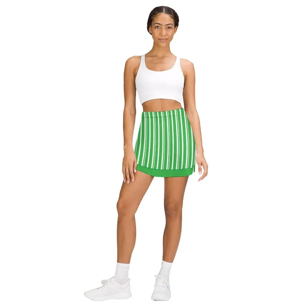 Dapper Dan Green Athletic A-Line Skirt With Pocket