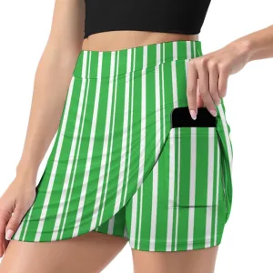 Dapper Dan Green Athletic A-Line Skirt With Pocket