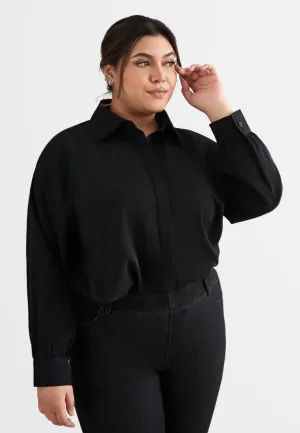 Darla Effortless Drop Shoulder Shirt - Black