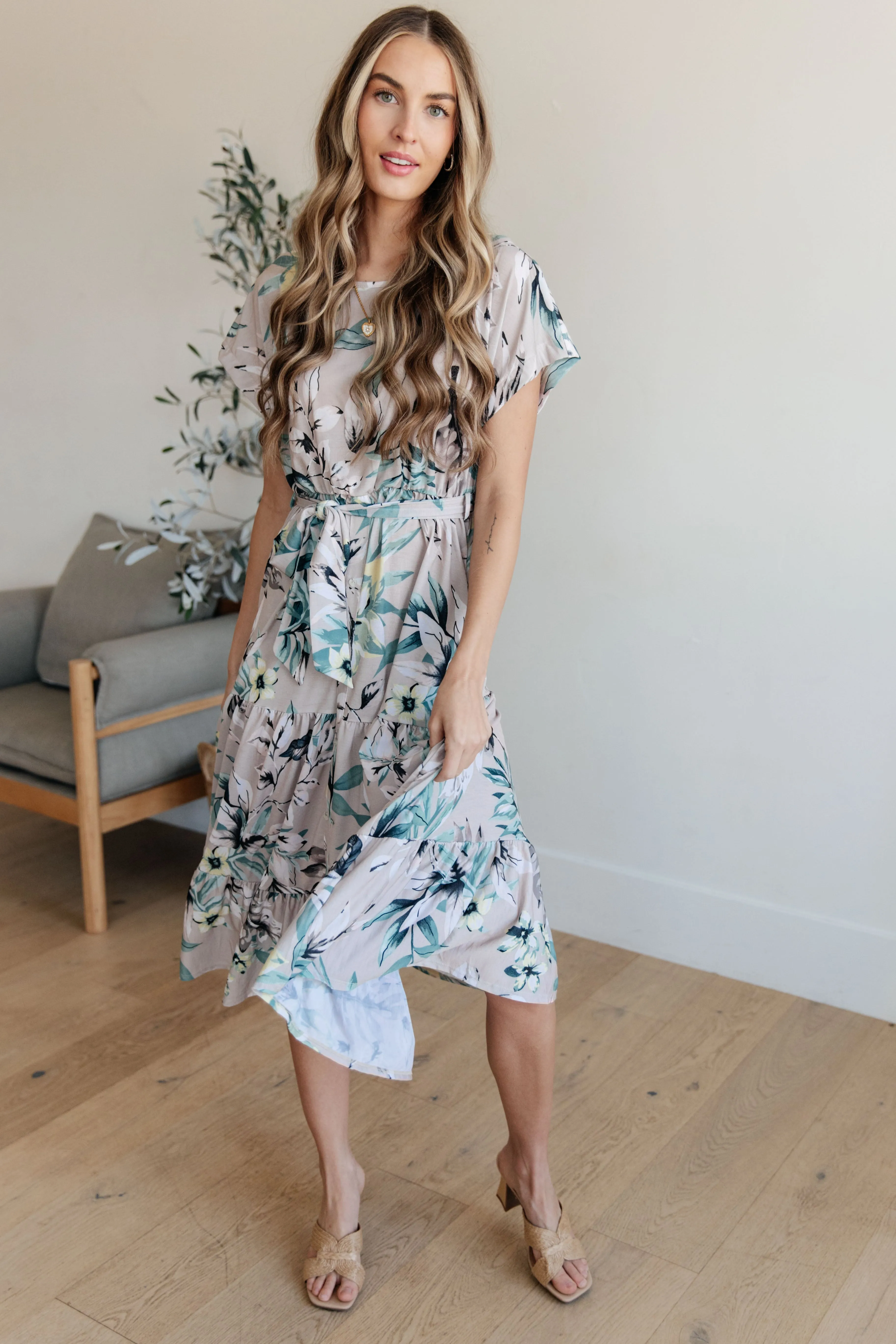 Dashing Dolman Sleeve Floral Dress