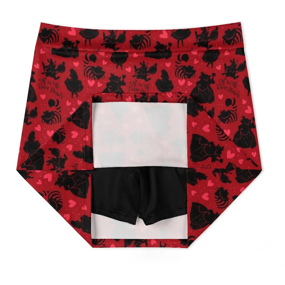 Disney Alice In Wonderland Queen Of Hearts Off With Their Heads Athletic A-Line Skirt With Pocket Solid Shorts