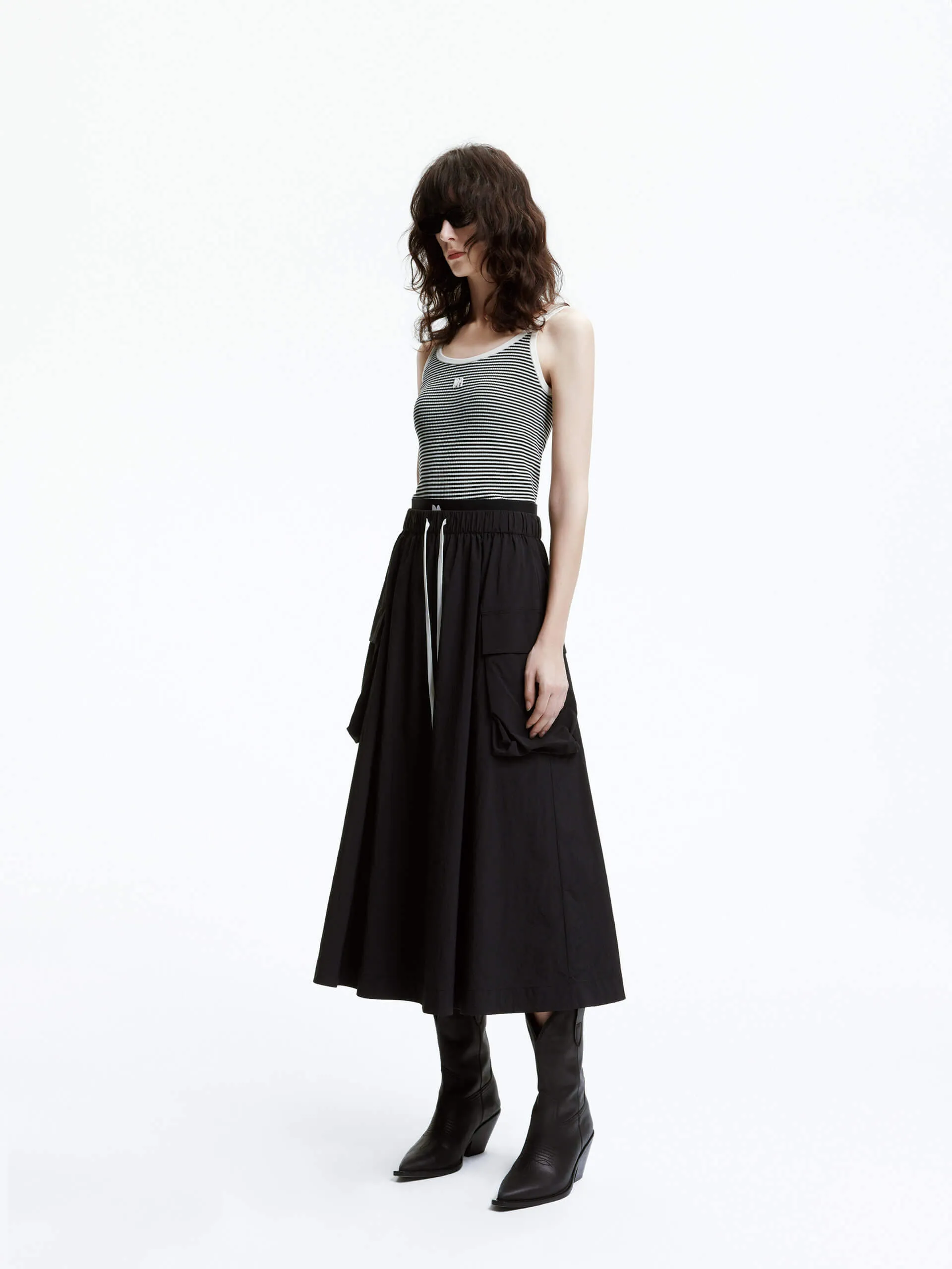 Double Waist Midi Skirt