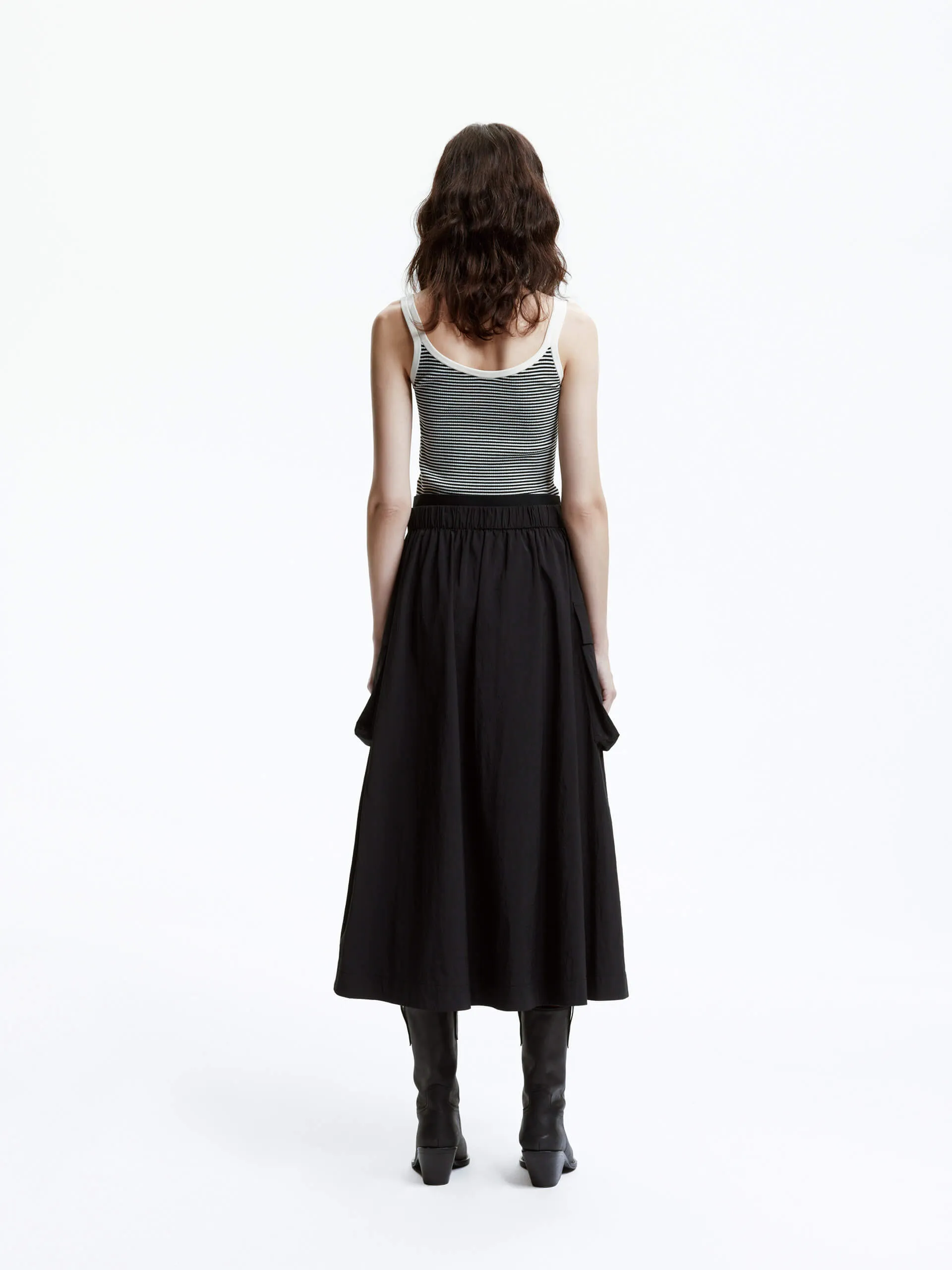 Double Waist Midi Skirt