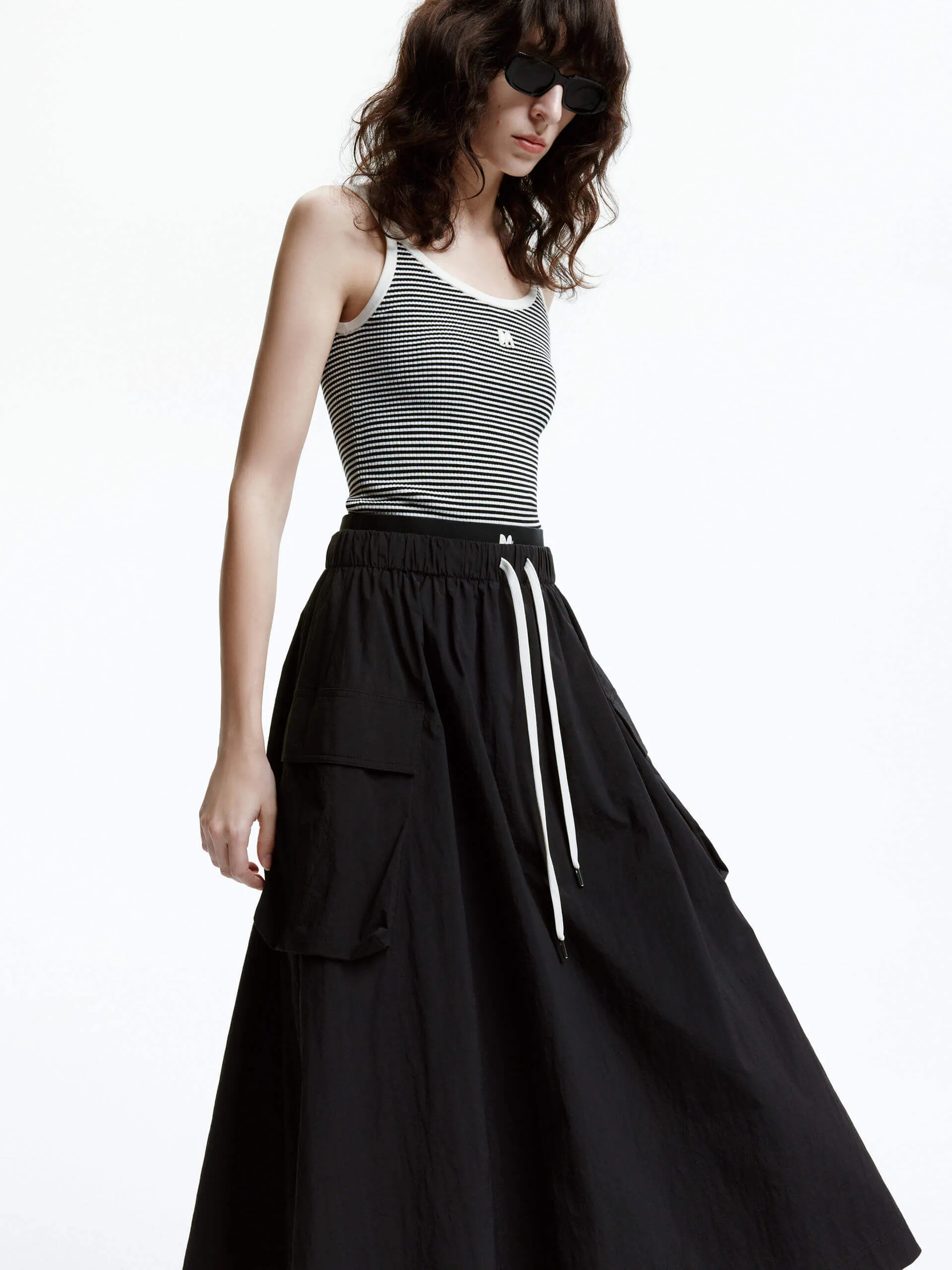 Double Waist Midi Skirt