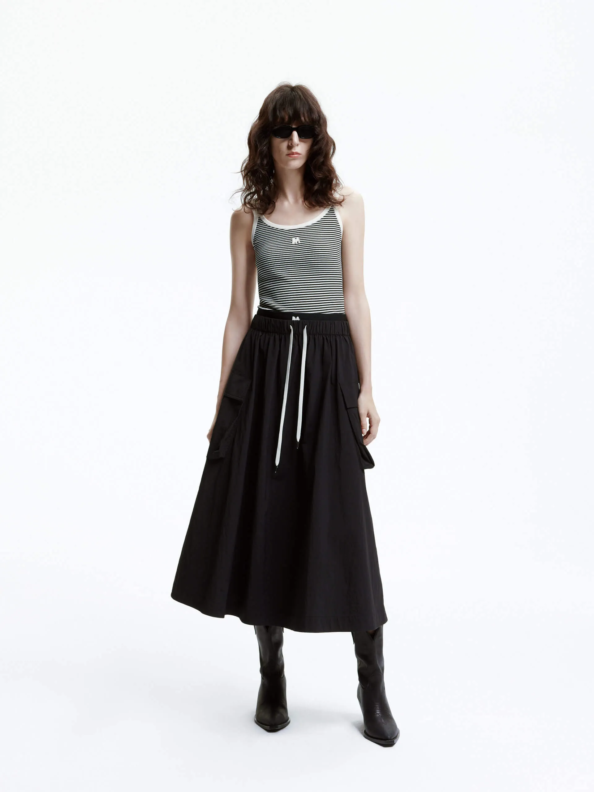 Double Waist Midi Skirt