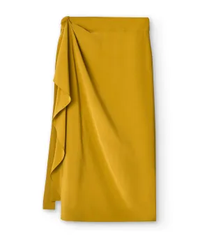 Draped Skirt with Knot Yellow Tumeric