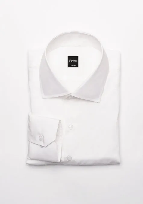 Egyptian White 60's Poplin Shirt - Classic Collar