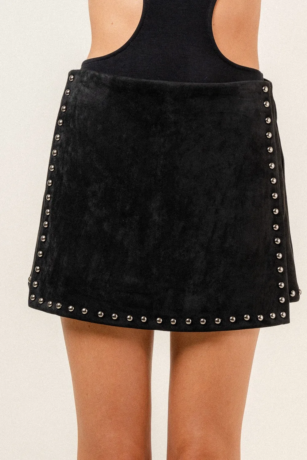 Fore Studded Suede Mini Skort