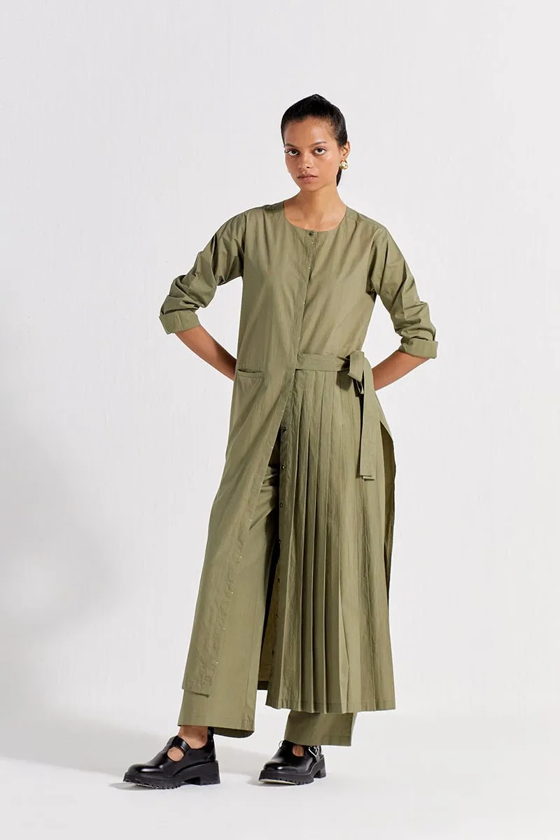 Front Pleat Jacket (Set of 2) - Sap Green