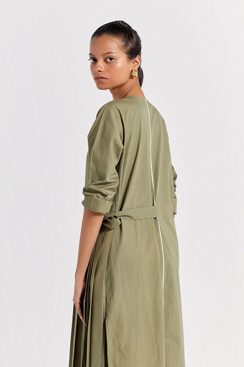 Front Pleat Jacket (Set of 2) - Sap Green