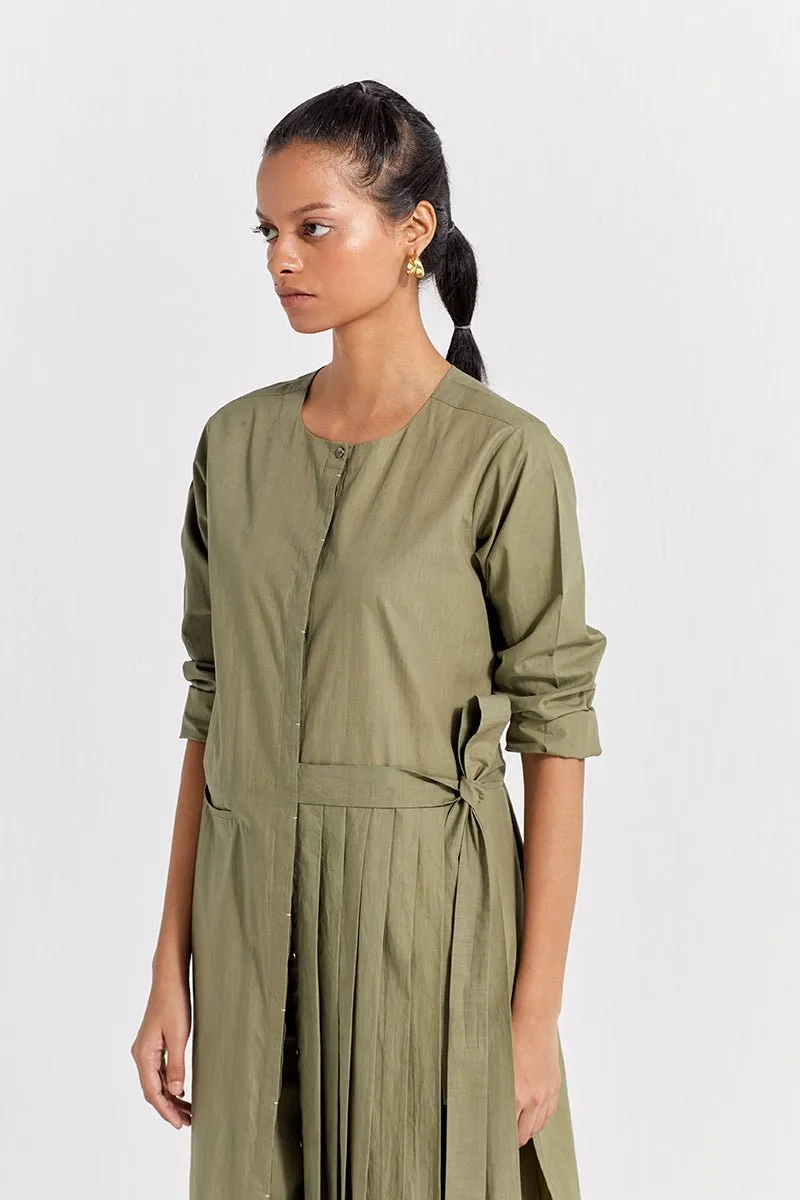 Front Pleat Jacket (Set of 2) - Sap Green