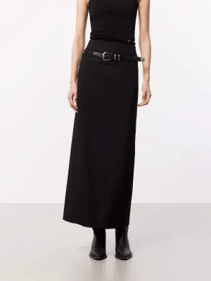 High Waist Tailored Slit Skirt