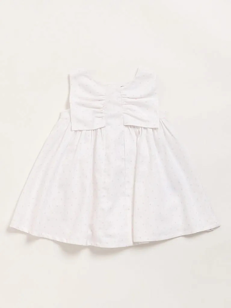 HOP Baby White Polka Dot Flared Dress