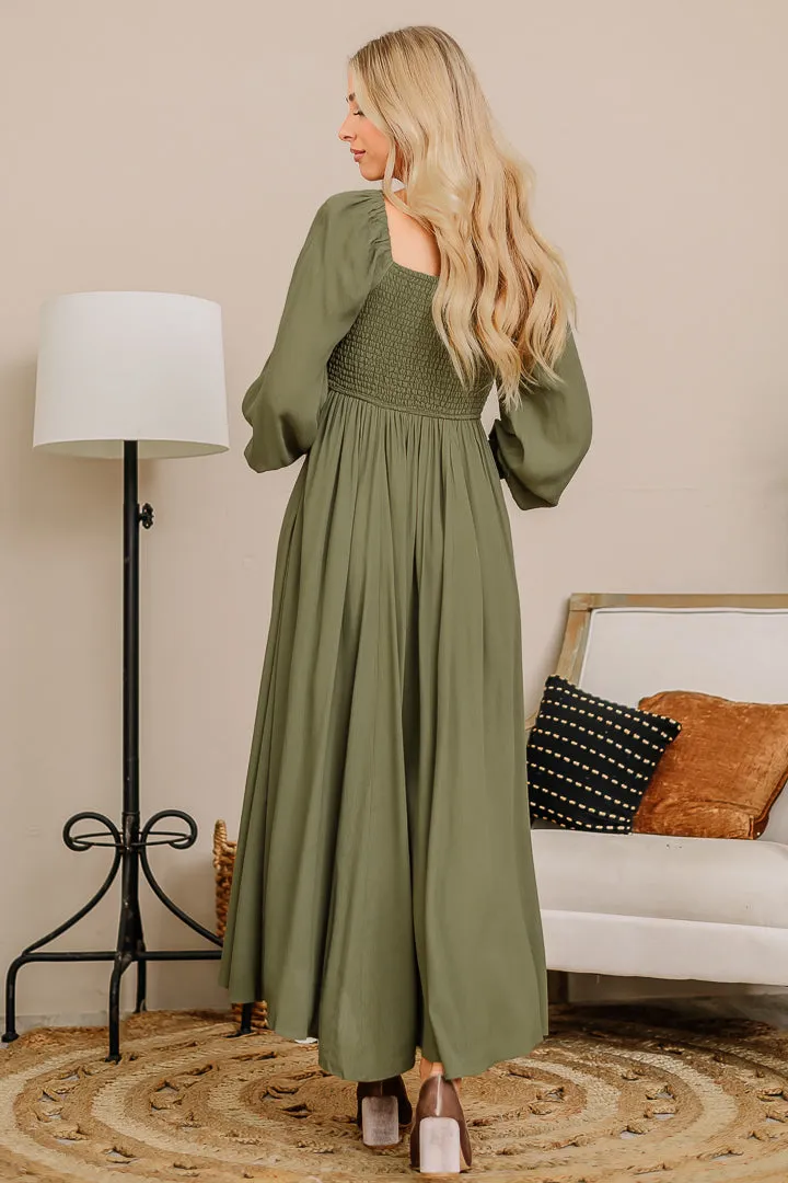 In A Ruch Maxi Dress | Moss Green