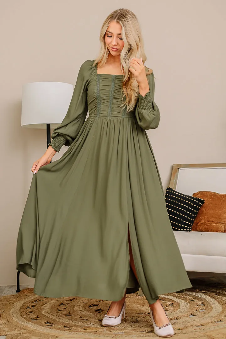 In A Ruch Maxi Dress | Moss Green