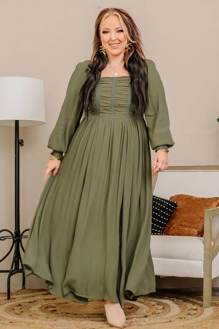 In A Ruch Maxi Dress | Moss Green