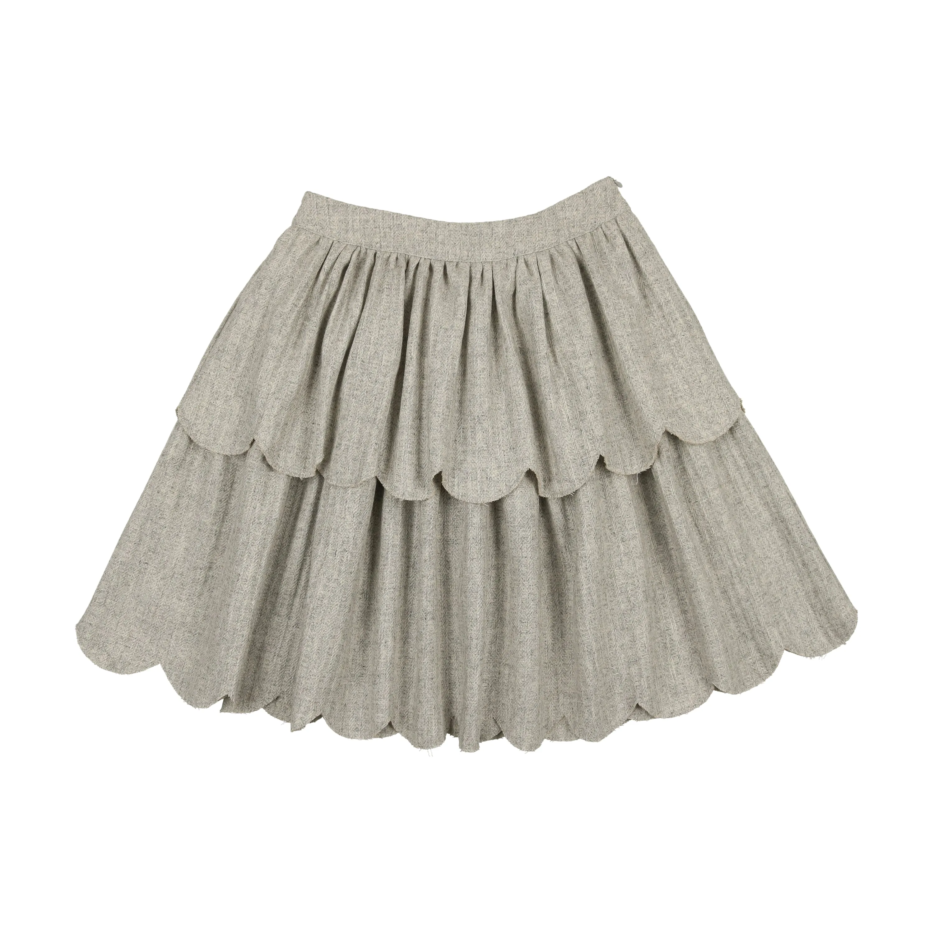 Light Grey Scalloped Skirt