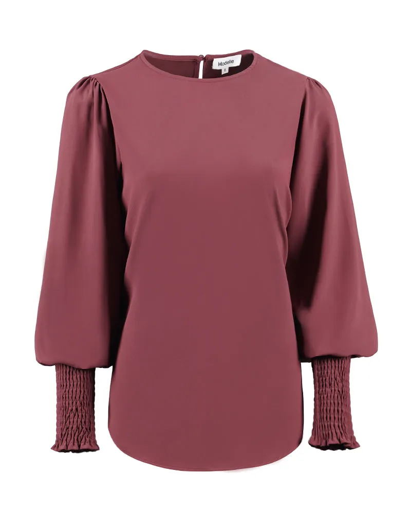 Lustrous Roojed Sleeve Blouse