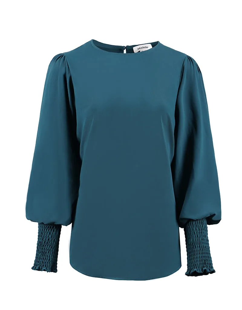 Lustrous Roojed Sleeve Blouse