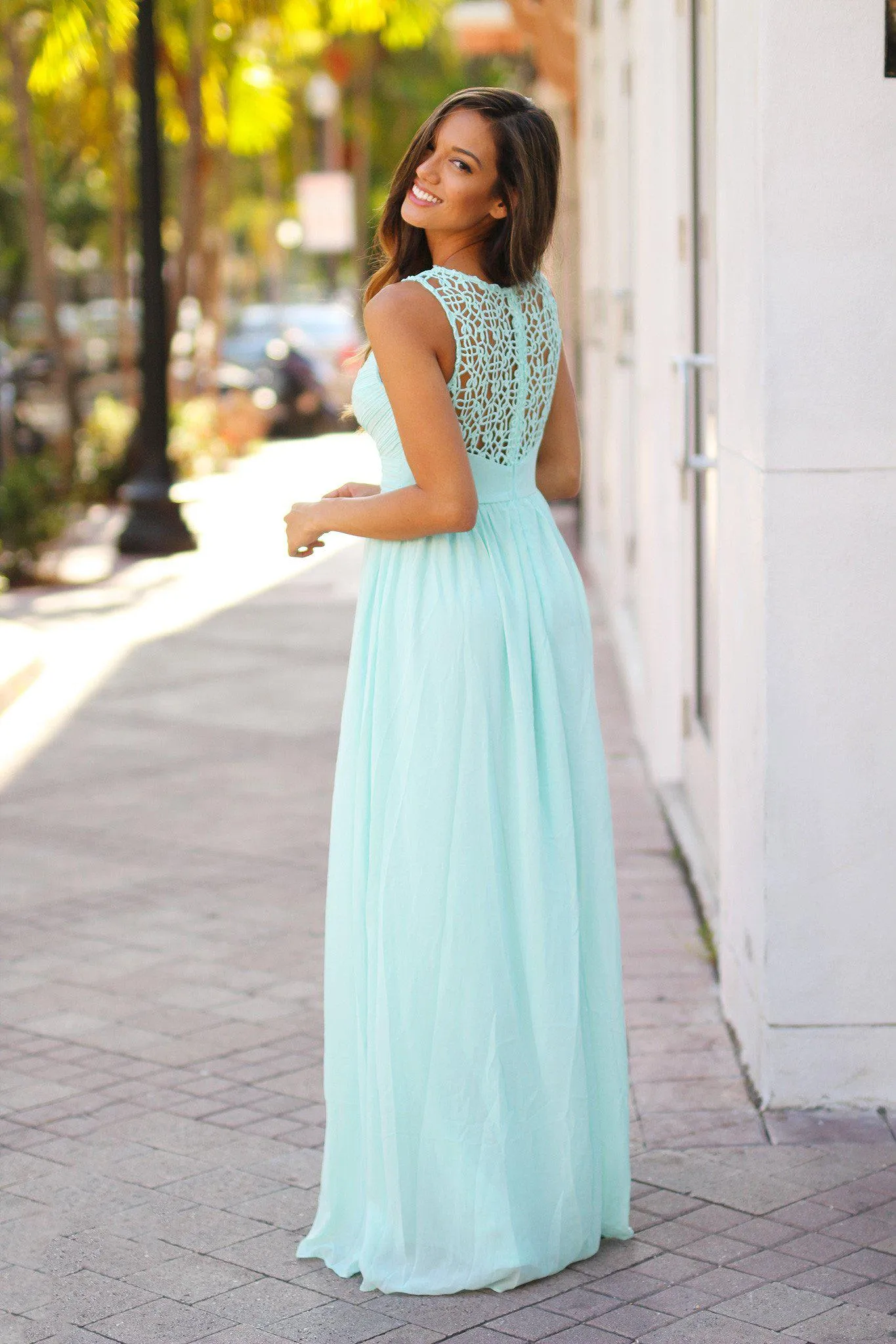 Mint Crochet Maxi Dress