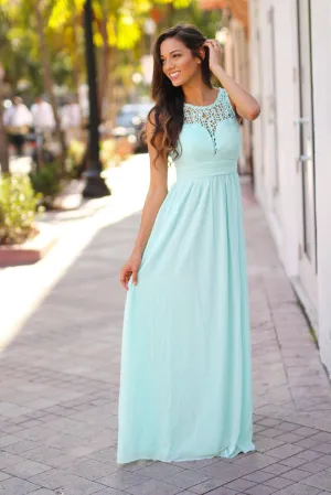 Mint Crochet Maxi Dress