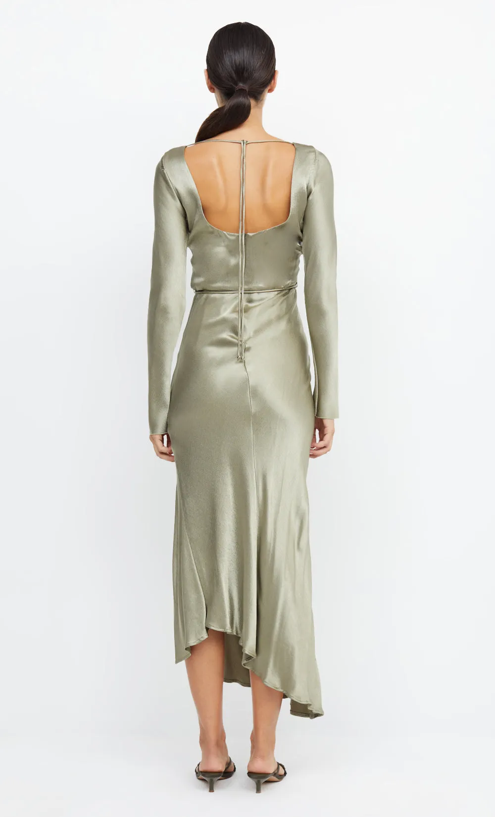 MOON DANCE LONG SLEEVE MAXI DRESS - SAGE