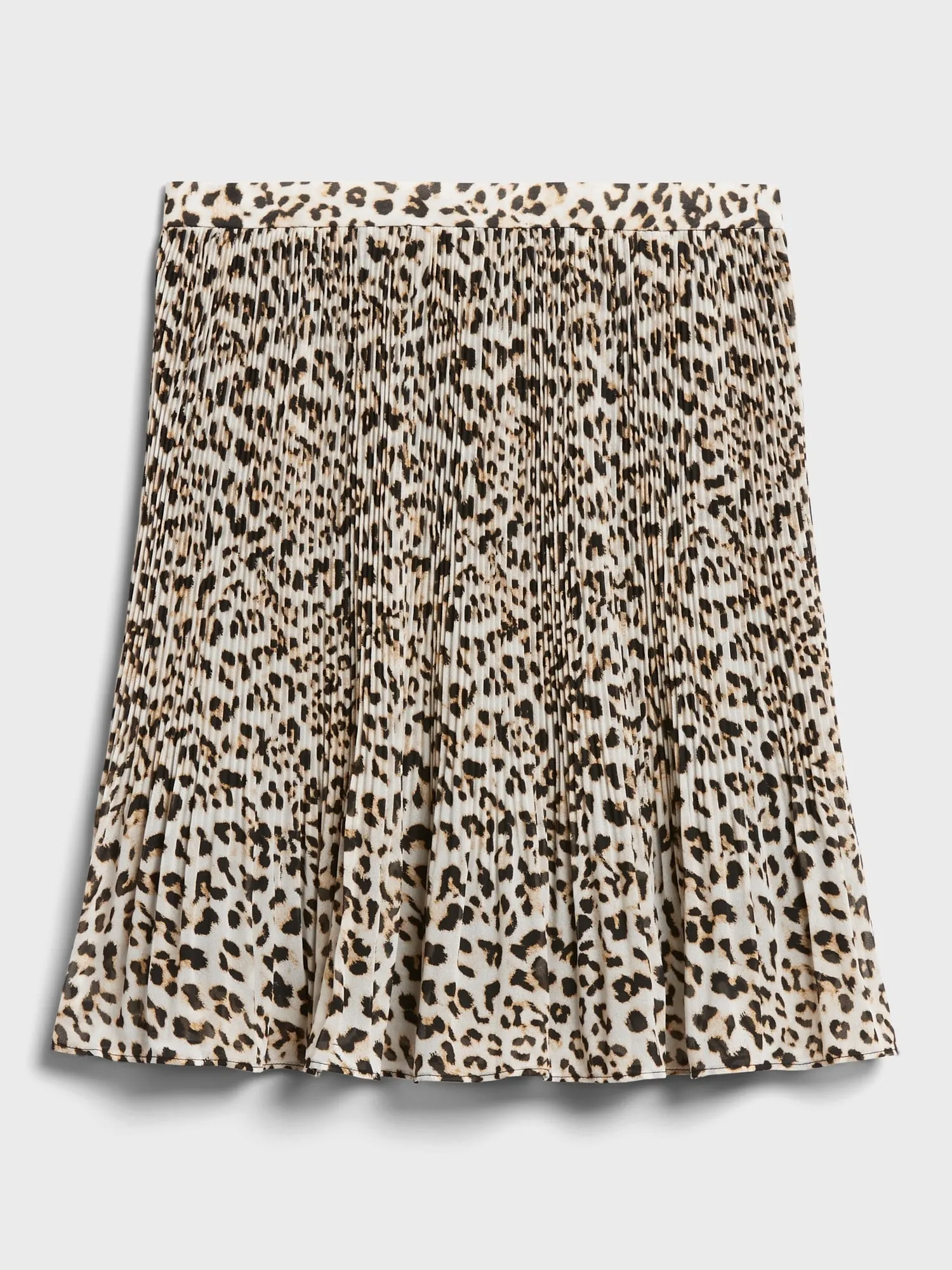 Pleated Mini Skirt in Cheetah Print