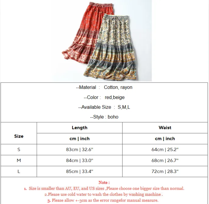 Printed Bohemian Skirt