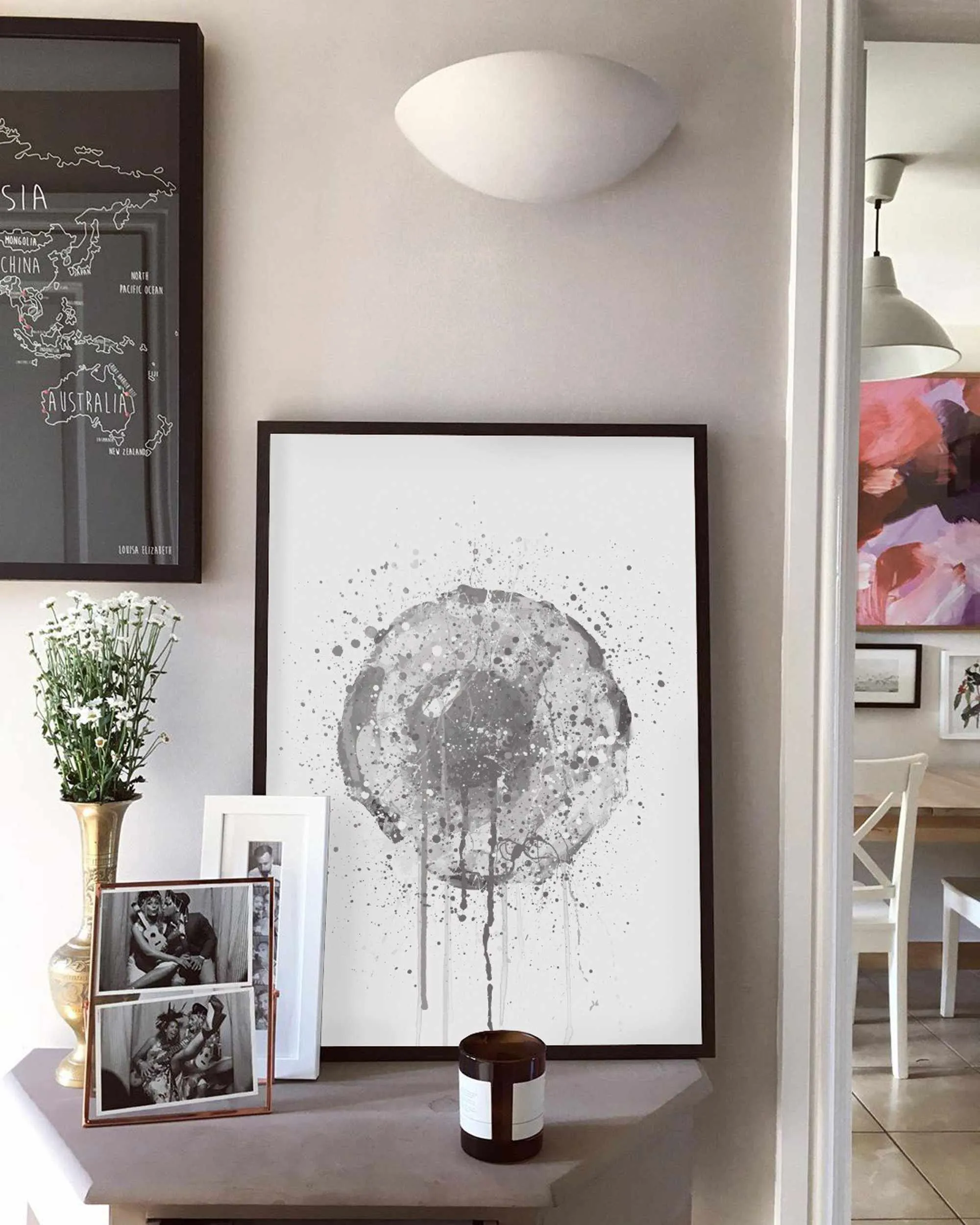 Runny Egg 1 Wall Art Print (Grey Edition)